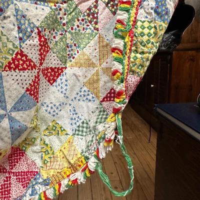 Vintage Hand Sewn Table Cover, Pot Holders and More!