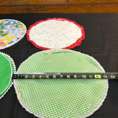 Vintage Hand Sewn Table Cover, Pot Holders and More!