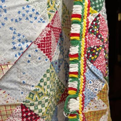 Vintage Hand Sewn Table Cover, Pot Holders and More!