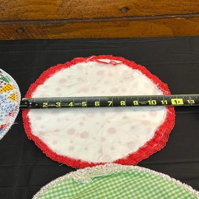 Vintage Hand Sewn Table Cover, Pot Holders and More!