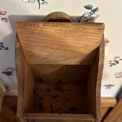 Antique Primitive Wood Salt Box