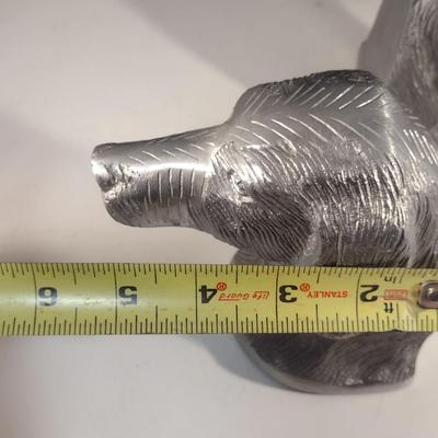 Pair of Silver Tone Dog Design Bookends (DR)