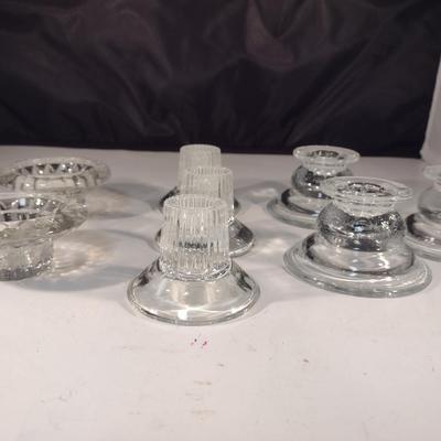 Collection of Glass/Crystal Candle Holders (DR)
