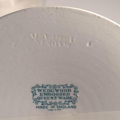 Pair of Wedgwood Embossed Queensware Candlestick Holders (DR)