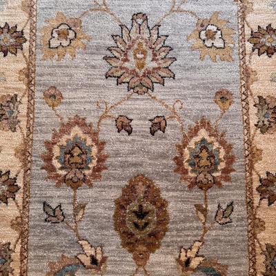 Blue and Ivory Floral Runner Rug (BD-DZ)