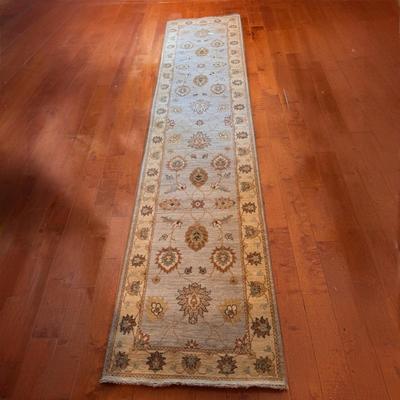 Blue and Ivory Floral Runner Rug (BD-DZ)