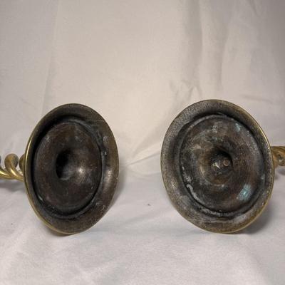 Pair of Brass Barley Twist Candlestick Holders (BD-DZ)