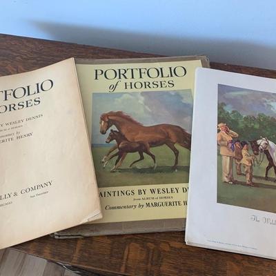 c.1952 Portfolio of Horses 1st Ed Color Lithos Portfolio