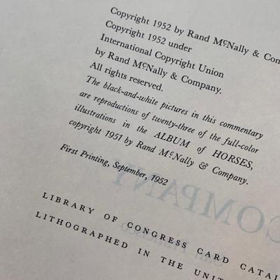 c.1952 Portfolio of Horses 1st Ed Color Lithos Portfolio