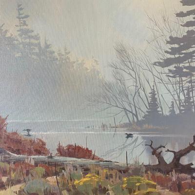 Lee LaBlanc Original Oil On Canvas Waterfowl Landscape Framed/Matted