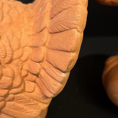 LOT 2:Terra Cotta Witch Head Lantern and Turkey