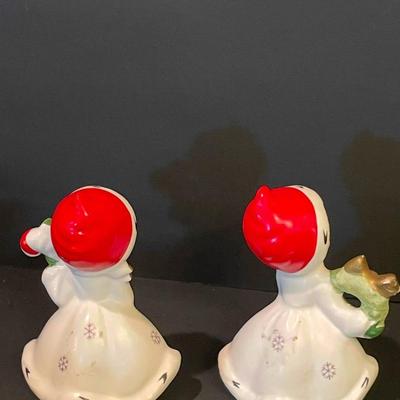 LOT::3 Christmas Figurines Santa and Mrs. Claus, Napco Ceramic Reindeer and Sleigh, Christmas Baby Figurines by Napcoware, Salt &...