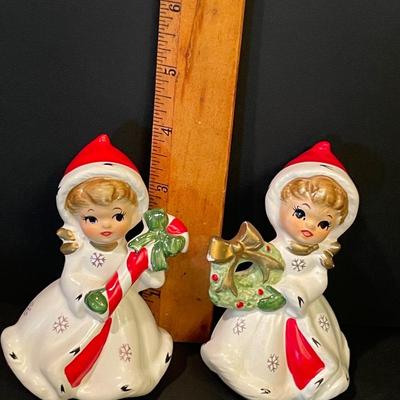 LOT::3 Christmas Figurines Santa and Mrs. Claus, Napco Ceramic Reindeer and Sleigh, Christmas Baby Figurines by Napcoware, Salt &...