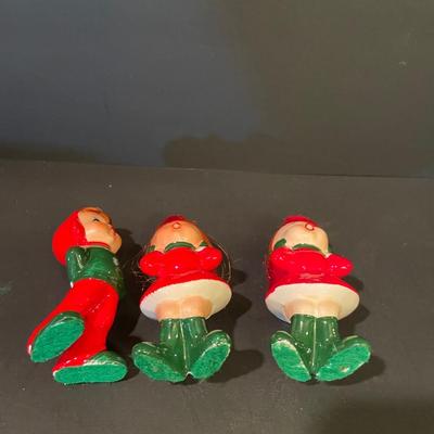 LOT::3 Christmas Figurines Santa and Mrs. Claus, Napco Ceramic Reindeer and Sleigh, Christmas Baby Figurines by Napcoware, Salt &...