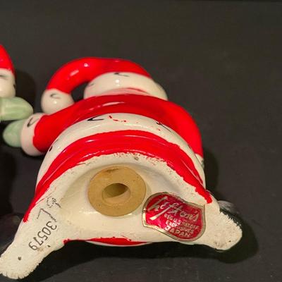 LOT::3 Christmas Figurines Santa and Mrs. Claus, Napco Ceramic Reindeer and Sleigh, Christmas Baby Figurines by Napcoware, Salt &...