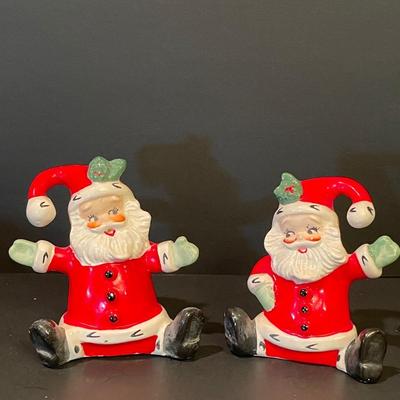 LOT::3 Christmas Figurines Santa and Mrs. Claus, Napco Ceramic Reindeer and Sleigh, Christmas Baby Figurines by Napcoware, Salt &...