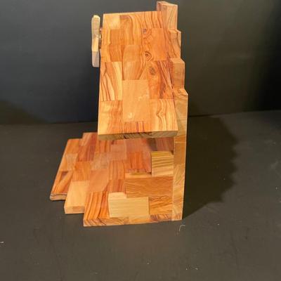 LOT::4 Carved Olive Wood Nativity Set, Nativity Scene Creche, Porcelain Holy Family Figurine and Santa holding a child by Josef