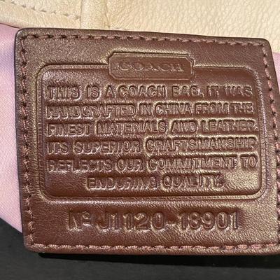 LOT::5 . Coach Beige Leather Hobo Style Handbag, and Orange Nylon Handbag by Dana Buchman