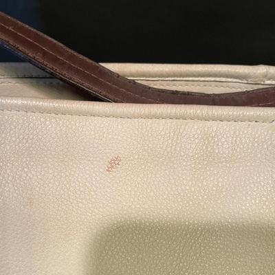 LOT::5 . Coach Beige Leather Hobo Style Handbag, and Orange Nylon Handbag by Dana Buchman