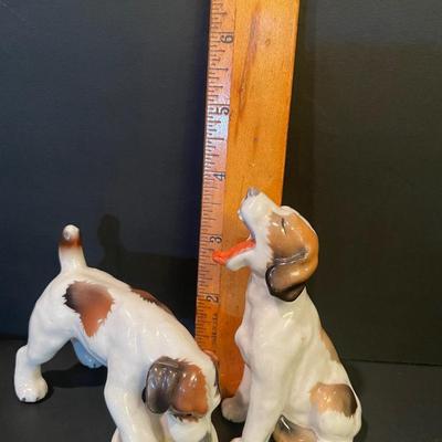 LOT::6 Pair of Adorable Hummels by Goebbel, Wedgewood Plate and Trinket Box, Ceramic Bear by Goebbel, and Porcelain Dogs Figurines