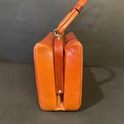 LOT::8 Elegant Vintage Brown Leather Lunch Box Style Purse by Colbentz