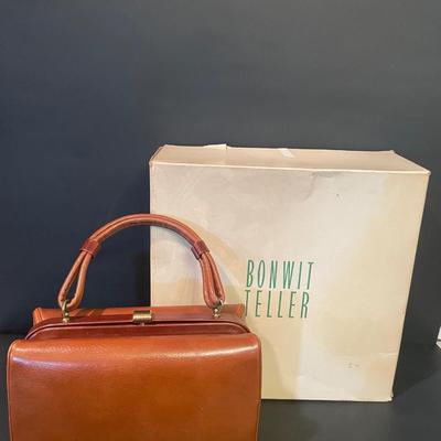 LOT::8 Elegant Vintage Brown Leather Lunch Box Style Purse by Colbentz