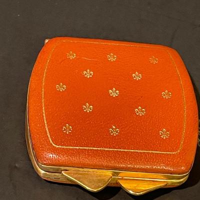 LOT: 12 Shearling Hat and Mittens, Sophia Loren Coffee Table Book, Vintage Brown Leather Powder Compact, and Silk Scarves