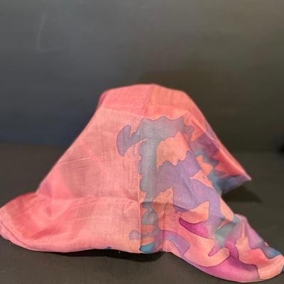 LOT: 12 Shearling Hat and Mittens, Sophia Loren Coffee Table Book, Vintage Brown Leather Powder Compact, and Silk Scarves