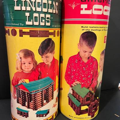 LOT::16 Lincoln and American Log Sets, Both with Accompanying Instructional Booklets