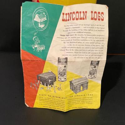 LOT::16 Lincoln and American Log Sets, Both with Accompanying Instructional Booklets