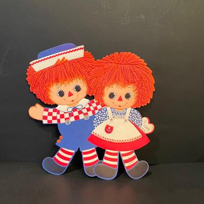 LOT::19 Adorable Array of Raggedy Ann and Andy Mementos Including Party Decorations and Invitations, Commemorative Jewelry, Bed Linens,...