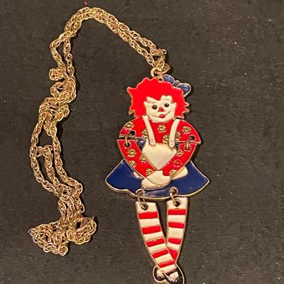 LOT::19 Adorable Array of Raggedy Ann and Andy Mementos Including Party Decorations and Invitations, Commemorative Jewelry, Bed Linens,...