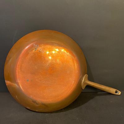 LOT 21: Copper Teapot, Large Hammered Copper Ladle, and Miscellaneous Copper Cookware (3 pc)