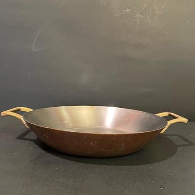 LOT 21: Copper Teapot, Large Hammered Copper Ladle, and Miscellaneous Copper Cookware (3 pc)