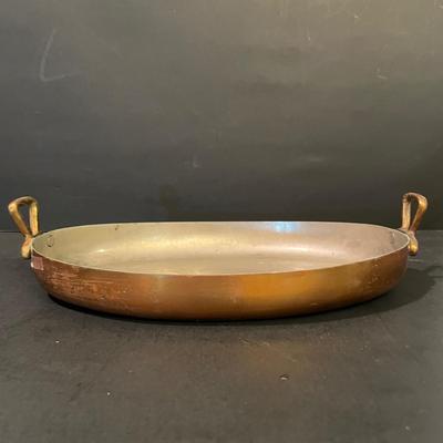 LOT 21: Copper Teapot, Large Hammered Copper Ladle, and Miscellaneous Copper Cookware (3 pc)