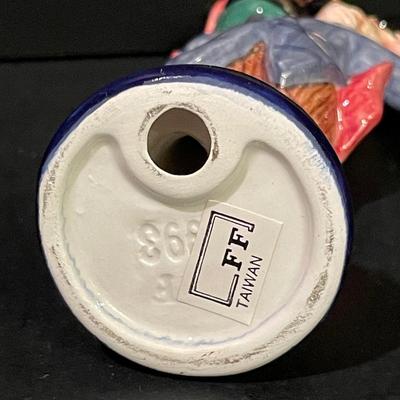 LOT:: 22 . Commemorative Christmas Ornaments, Royal Doulton Santa Head, Silvertone Dinner Bells and Scrooge and Tiny Tim figurine