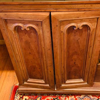 LOT 28: Vintage/Mid Century Flip Top Dry Bar/ Buffett with 3 Drawers