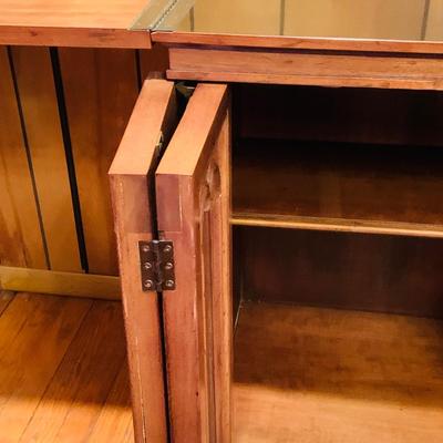 LOT 28: Vintage/Mid Century Flip Top Dry Bar/ Buffett with 3 Drawers