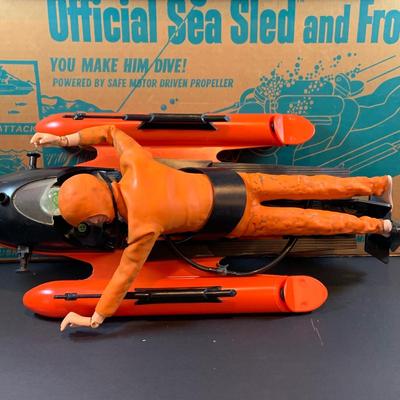 LOT 30: G.I Joe Official Sea Sled and Frogman Action Figure with Cave In Original Box