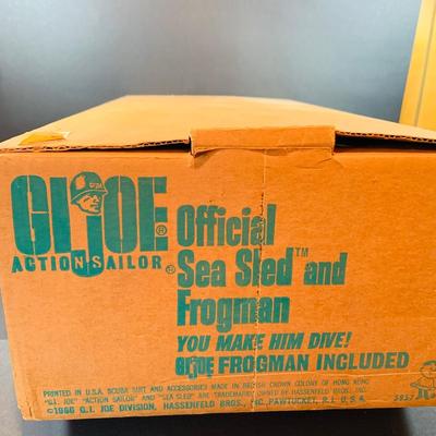 LOT 30: G.I Joe Official Sea Sled and Frogman Action Figure with Cave In Original Box