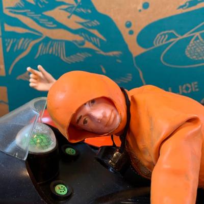 LOT 30: G.I Joe Official Sea Sled and Frogman Action Figure with Cave In Original Box