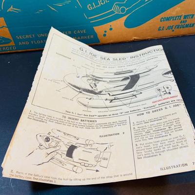 LOT 30: G.I Joe Official Sea Sled and Frogman Action Figure with Cave In Original Box