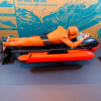 LOT 30: G.I Joe Official Sea Sled and Frogman Action Figure with Cave In Original Box