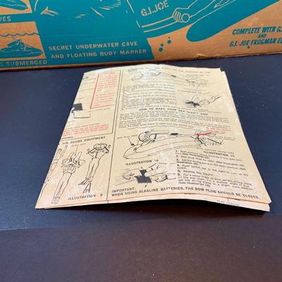 LOT 30: G.I Joe Official Sea Sled and Frogman Action Figure with Cave In Original Box