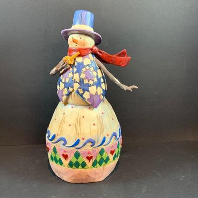 LOT 35: Set of 2 Jim Shore Snowmen - "Share the Story of Christmas "Nativity Snowman” and "Winter Spirit”