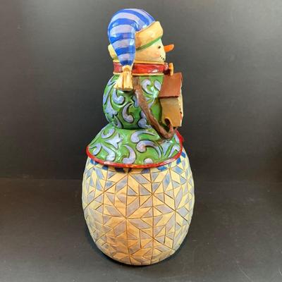 LOT 35: Set of 2 Jim Shore Snowmen - "Share the Story of Christmas "Nativity Snowman” and "Winter Spirit”