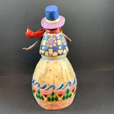 LOT 35: Set of 2 Jim Shore Snowmen - "Share the Story of Christmas "Nativity Snowman” and "Winter Spirit”