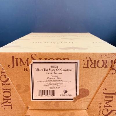 LOT 35: Set of 2 Jim Shore Snowmen - "Share the Story of Christmas "Nativity Snowman” and "Winter Spirit”