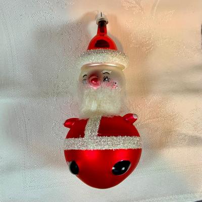 LOT:36: DeCarlini Blown Glass Ornaments Including Duck, Bears, Santas, Raggedy Ann & Andy Snowmen and More
