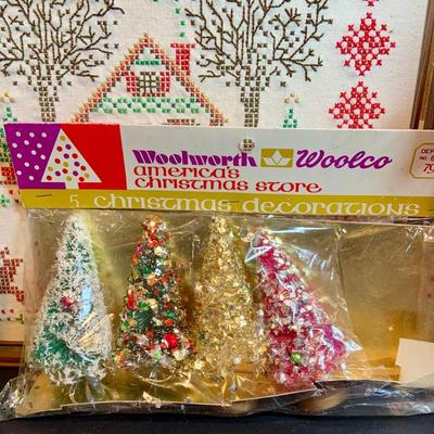 LOT 41: Vintage Christmas Collection Including a Knee Hugger Elf, a Doll with a Santa Mask, Bobbing Head Deer, Milk Glass Bowl and Much More